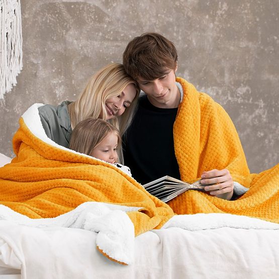 Prehoz SHLEEPY oranžový s žakárovým vzorom klasický štýl 170x210