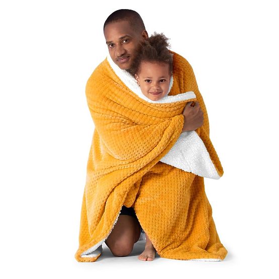 Prikrývka SHLEEPY oranžová žakárovo razená klasický štýl 130x180