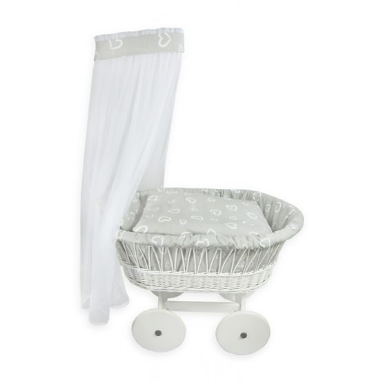 Prútený kôš pre bábätko - srdiečko