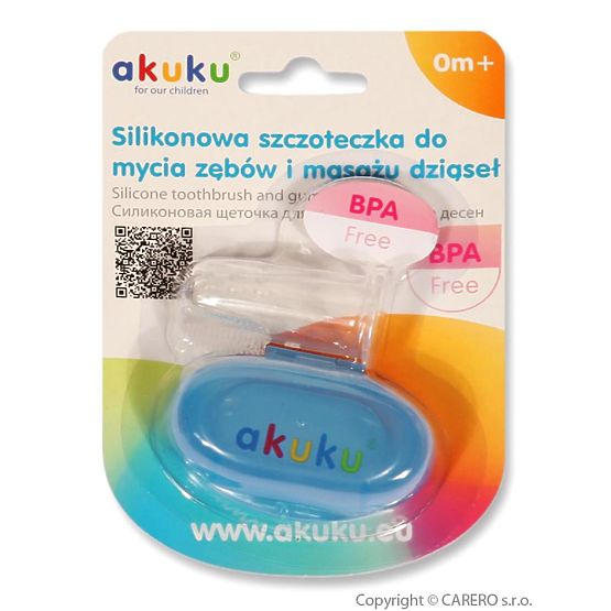 Prvá zubná kefka s puzdrom Akuku Modrá