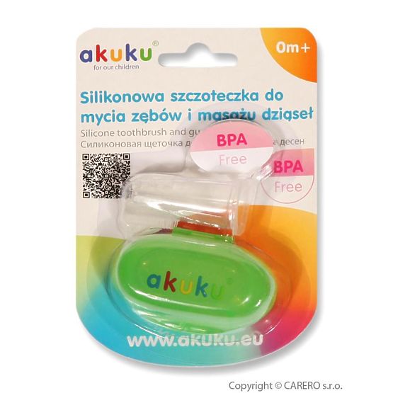Prvá zubná kefka s puzdrom Akuku Zelená