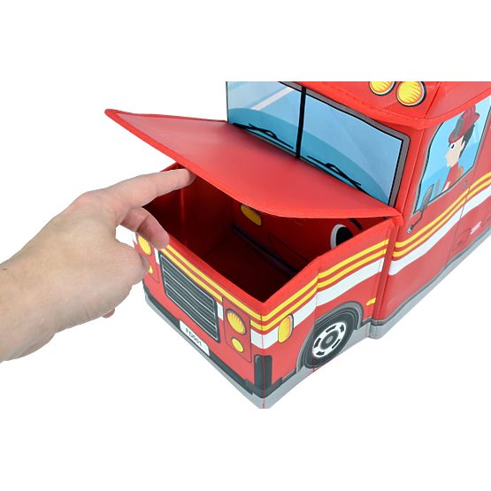 Pufa úložný box hasičské auto - červená