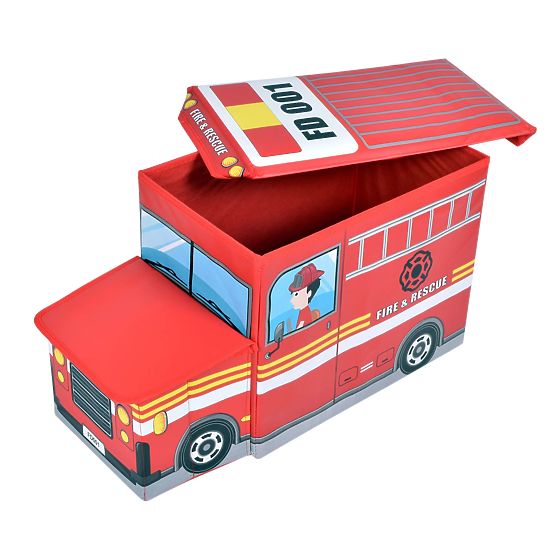 Pufa úložný box hasičské auto - červená