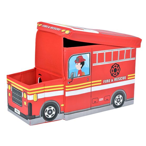 Pufa úložný box hasičské auto - červená