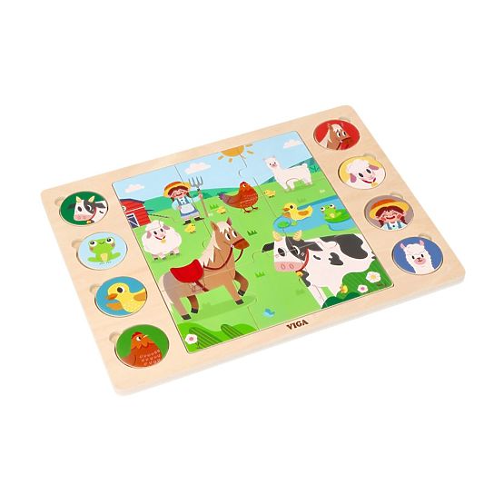 Puzzle 2v1 Farma - skladačka nájdi tieň