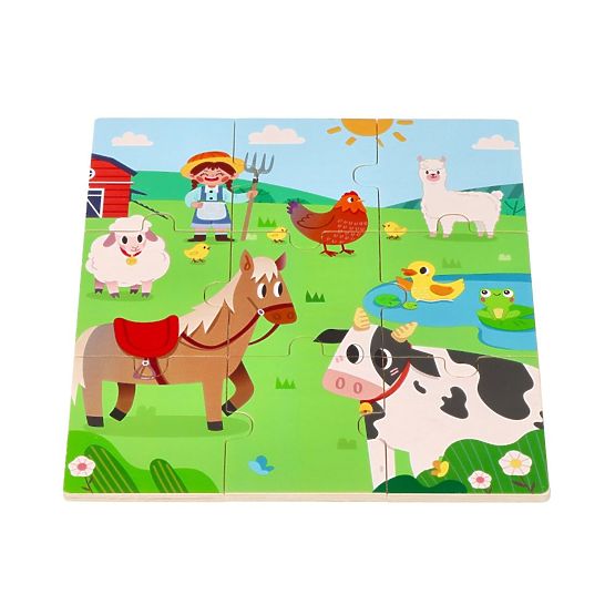 Puzzle 2v1 Farma - skladačka nájdi tieň