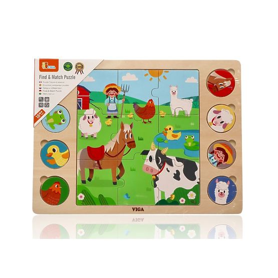 Puzzle 2v1 Farma - skladačka nájdi tieň