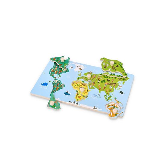 Puzzle s úchytmi mapa sveta