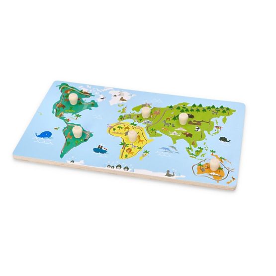 Puzzle s úchytmi mapa sveta