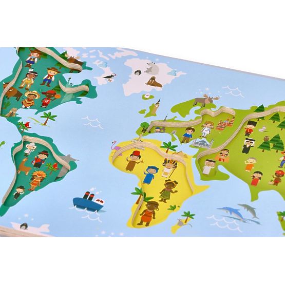 Puzzle s úchytmi mapa sveta