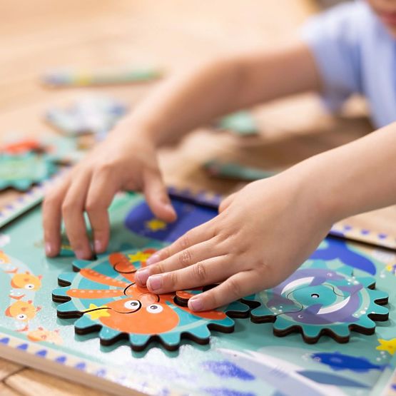 Puzzle so zubovými kolesami Podmorský svet