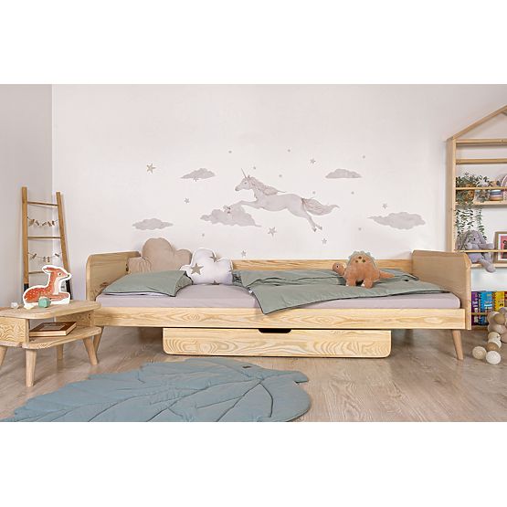 Rastúca posteľ Nell 2v1 - prírodná