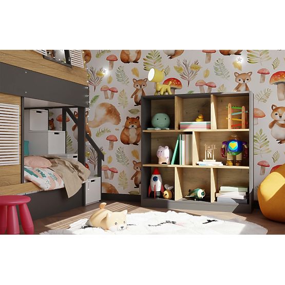 Regál Fiesta 8P ANTRACIT DUB ARTISAN