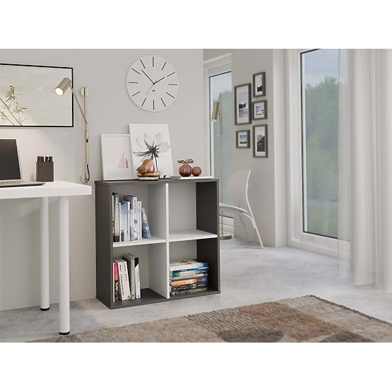 Regál Malax 2x2 ANTRACIT BIELA