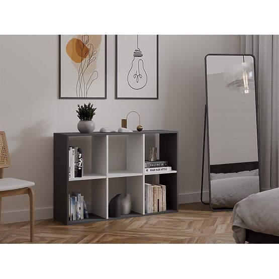 Regál Malax 2X3 ANTRACIT BIELA