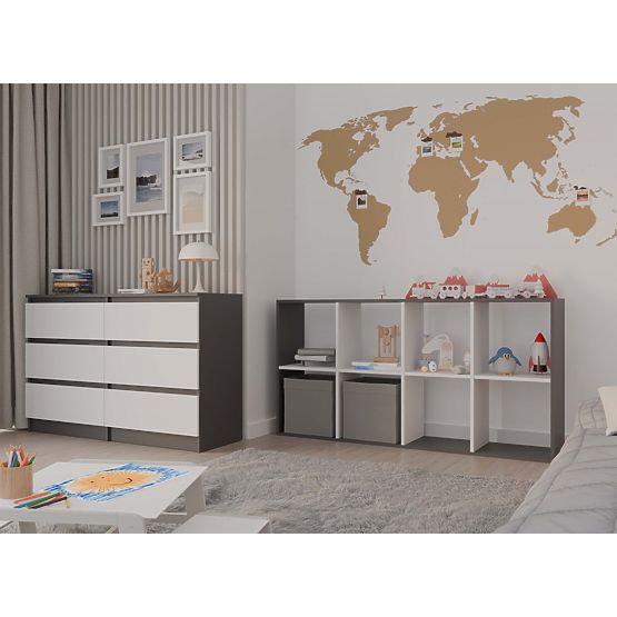 Regál Malax 2X4 ANTRACIT BIELA