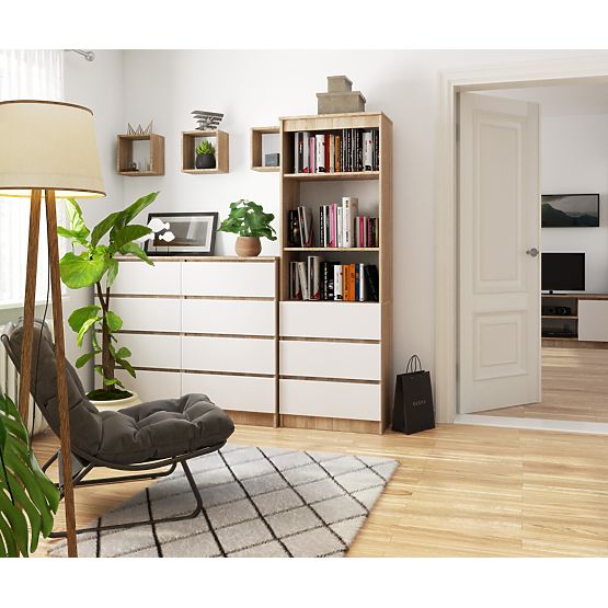 REGÁL R60 3SZ 2P CLP PK SONOMA / BIELA