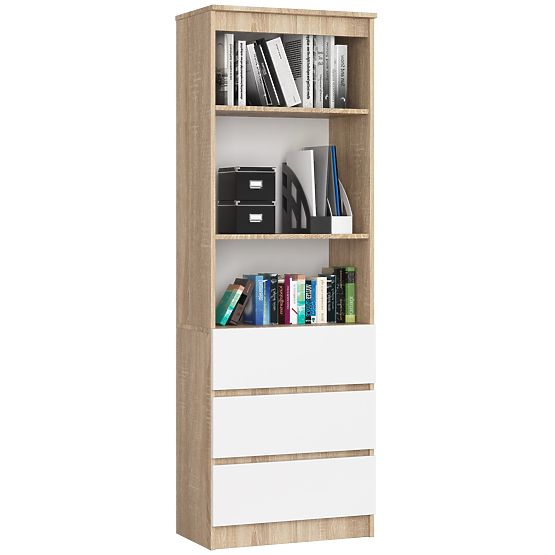 REGÁL R60 3SZ 2P CLP PK SONOMA / BIELA