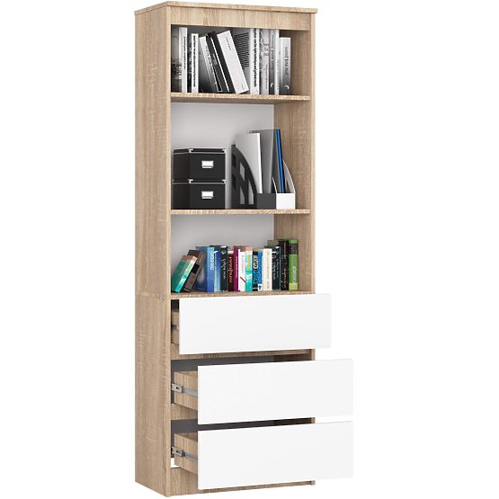 REGÁL R60 3SZ 2P CLP PK SONOMA / BIELA