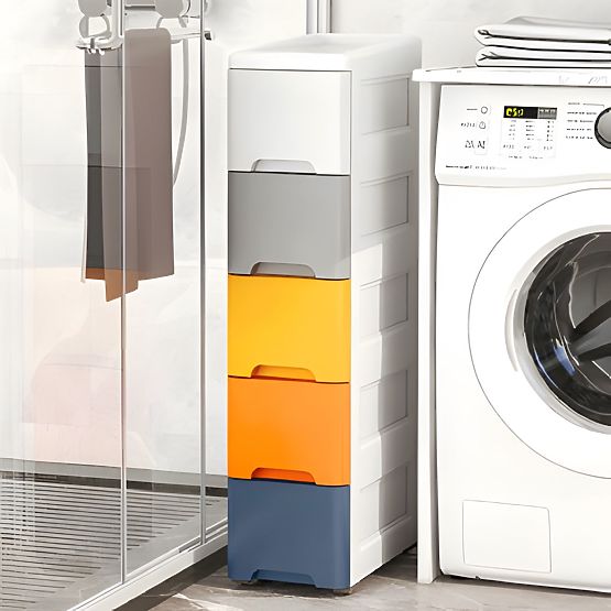 Regál s 5 výsuvnými zásuvkami na kolieskach ModernHome