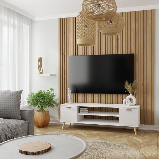 Regál skriňa Fondi biela, škandinávska