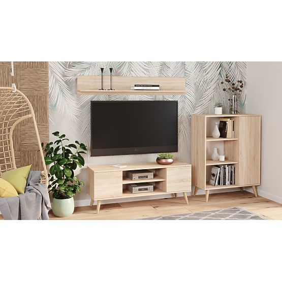 Regál skriňa Fondi dub sonoma, škandinávsky