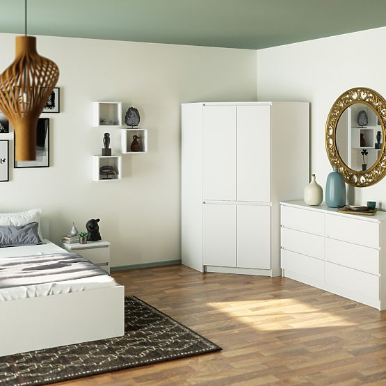 ROHOVÁ SKRIŇA S100 4D CLP BIELA