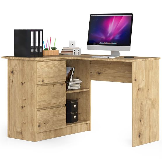 ROHOVÝ PÍSACÍ STÔL B16 CLP ĽAVÝ DUB ARTISAN