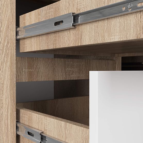 ROHOVÝ PÍSACÍ STÔL B20 155 cm ĽAVÝ PK SONOMA / BIELA