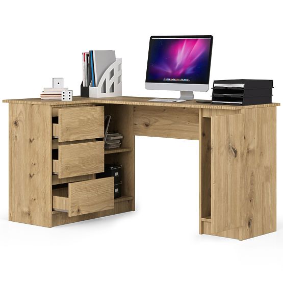ROHOVÝ PÍSACÍ STÔL B20 CLP ĽAVOSTRANNÝ PK DUB ARTISAN