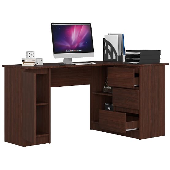 ROHOVÝ PÍSACÍ STÔL B20 CLP PRAVOSTRANNÝ WENGE
