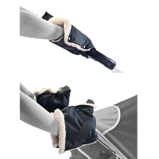 Rukávnik na kočík 2 ks Sensillo 45x21 black Čierna