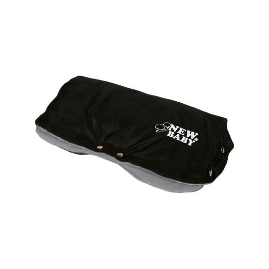 Rukávnik na kočík Classic Fleece black/light grey Čierna