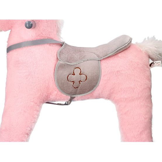 Ružový hojdací koník s kolieskami