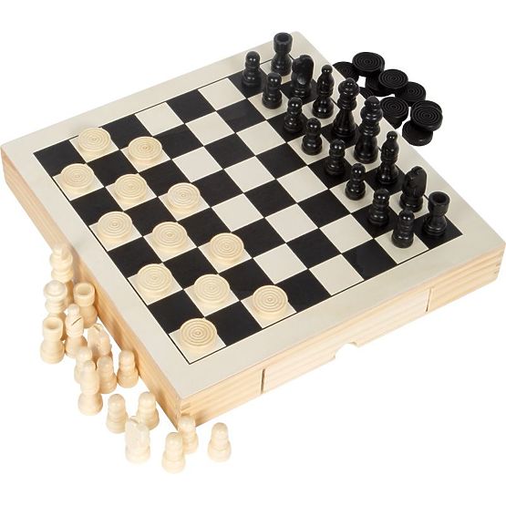 Sada drevených hier 3 v 1 - Šachy, Dáma, Mlyn