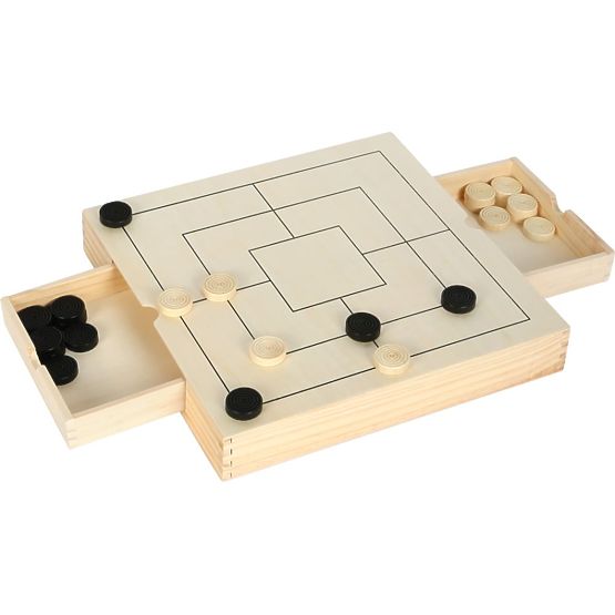 Sada drevených hier 3 v 1 - Šachy, Dáma, Mlyn