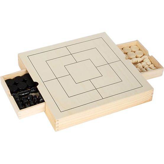 Sada drevených hier 3 v 1 - Šachy, Dáma, Mlyn