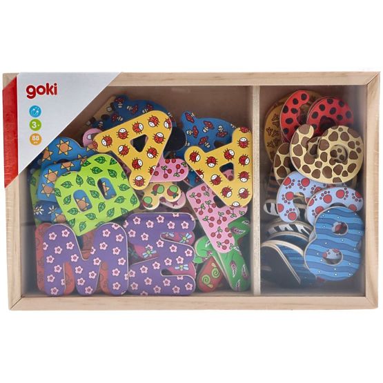 Sada magnetických číslic a písmeniek