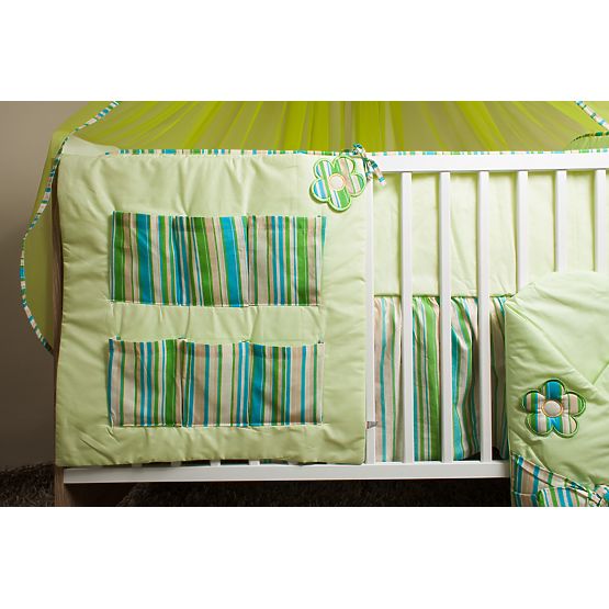 Sada obliečok do postieľky - flowers - zelená 120x90 cm