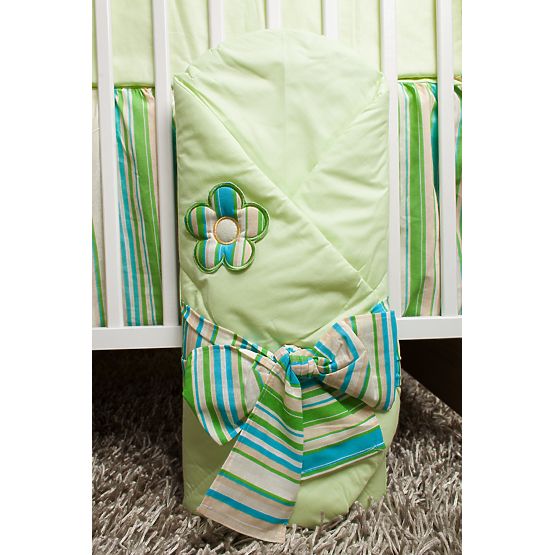 Sada obliečok do postieľky - flowers - zelená 120x90 cm