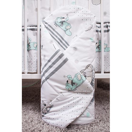 Sada obliečok do postieľky - rojko - zelená 120x90 cm