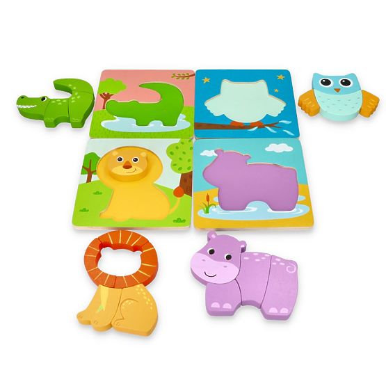 Sada štyroch skladačiek so zvieratkami