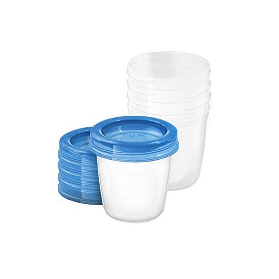 Sada Via pohárikov s viečkom Avent 180 ml - 5 ks Biela