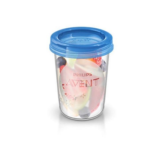 Sada Via pohárikov s viečkom Avent 240 ml - 5 ks Biela