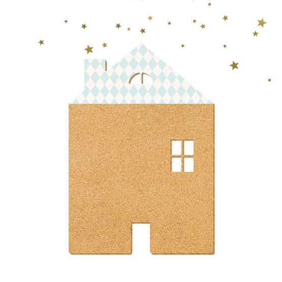 Samolepiaca nástenka DEKORNIK - modrý domček