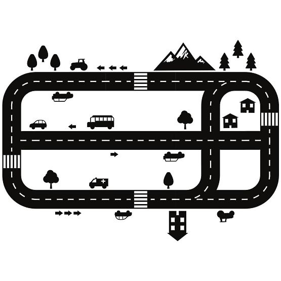 Samolepka na podlahu - Autodráha