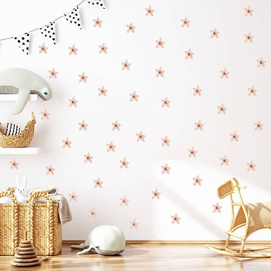 Sada samolepiek na stenu - Ružové nezábudky 23ks