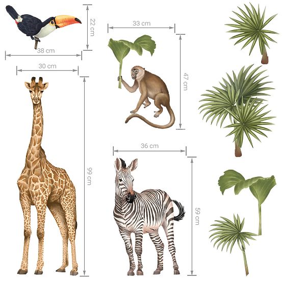 Samolepky na stenu Giraffe