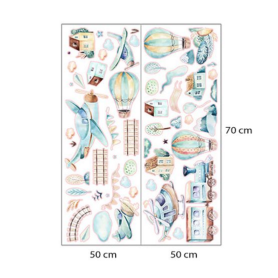 Samolepky na stenu - Lietadlá a balóny