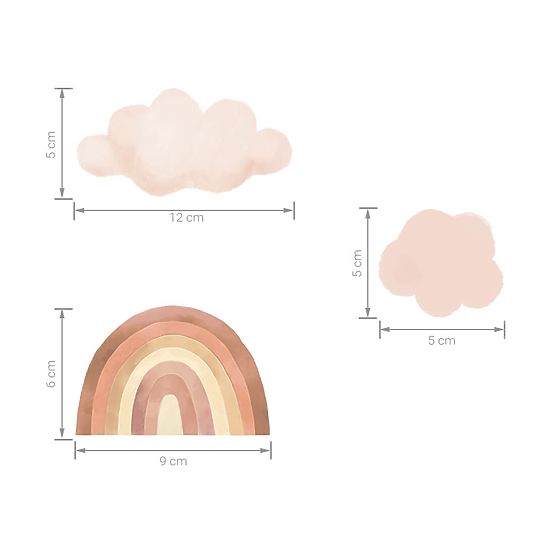 Samolepky na stenu Mini dúhy - béžová